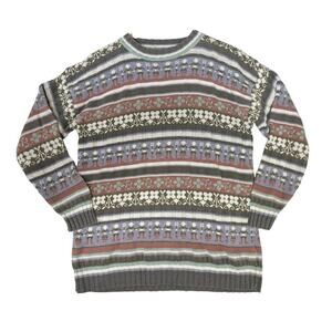 VTG 90s Woods & Gray Cottagecore Prairie Pastel Grandma Sweater Country Sz M